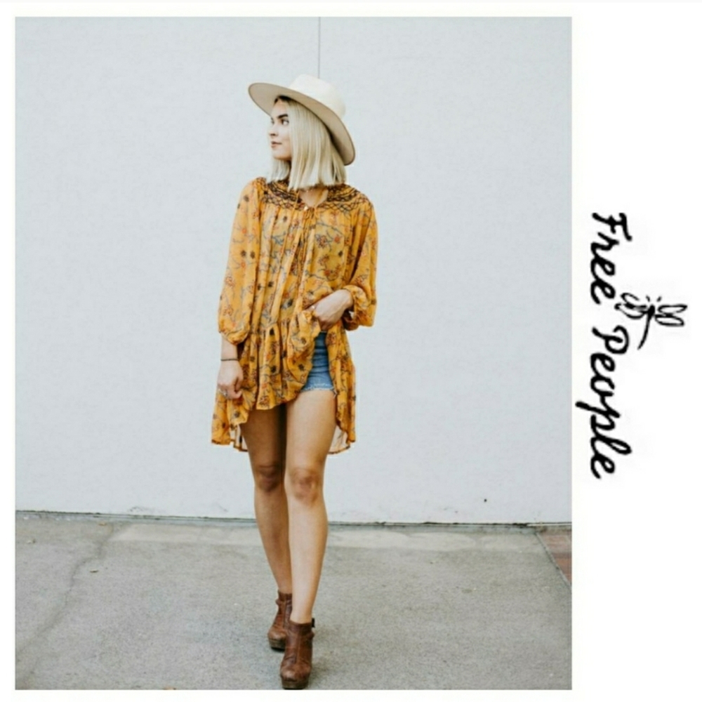 Free People Keeping Up With Kara Floral Tunic NWOT